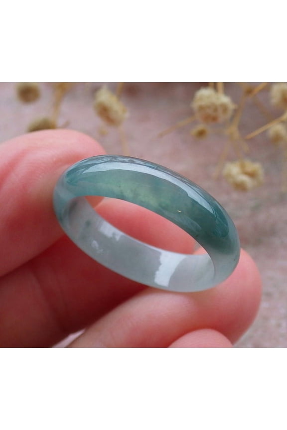 Icy Green Pale Lavender Natural A JADE Jadeite Circle RING USA. 9.25 RING 679434 TN
