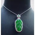 thumbnail image 1 of Icy Green Silver 925 Certified BURMA 100% Natural A JADE Jadeite pendant Leaf Necklace 668173 TN, 1 of 11