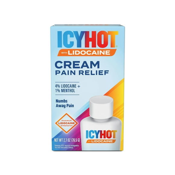 Icy Hot Max Strength Pain Relief Cream With Lidocaine Plus Menthol, 2.7 Ounces