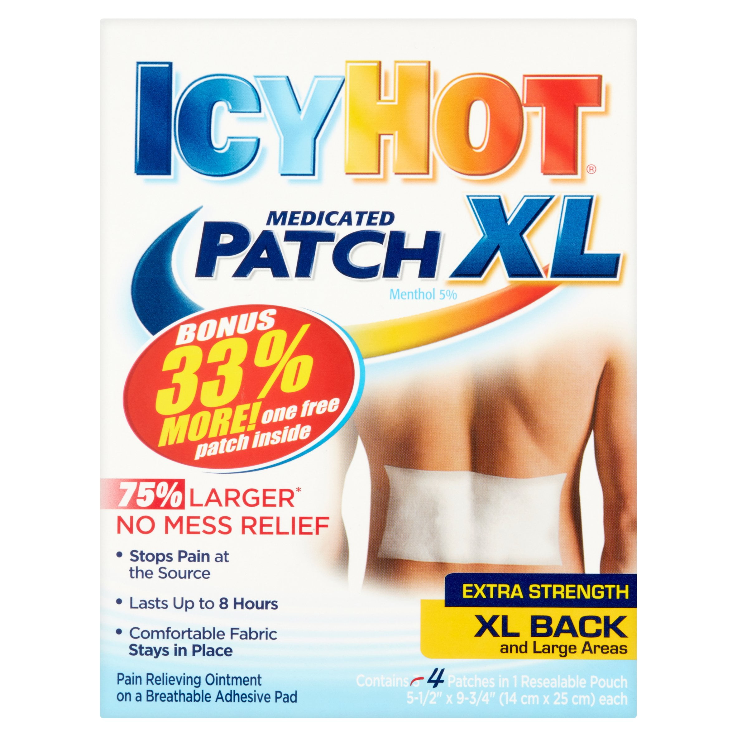 Icy Hot Extra Strength XL Back and Large Areas Medicated Patch