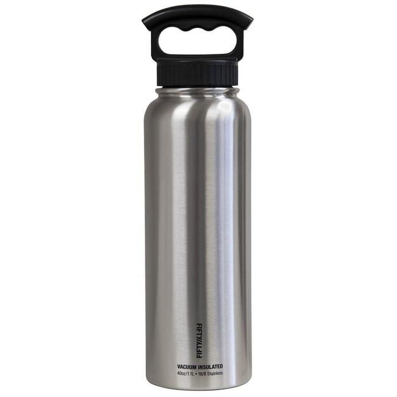 JoyJolt Vacuum Insulated Water Bottle with Flip Lid & Sport Straw Lid - 32  oz Large Hot/Cold Vacuum Insulated Stainless Steel Bottle - White