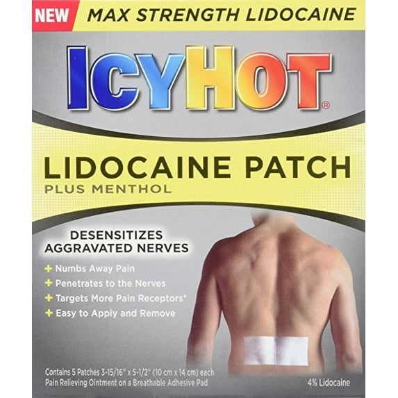 Icy Hot Lidocaine Patch Plus Menthol (Pack of 20)