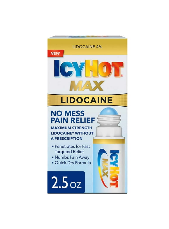 Icy Hot Max Topical Pain Reliever Cream and Numbing Muscle Rub for Joint Pain Relief, 4% Lidocaine, 2.5 oz