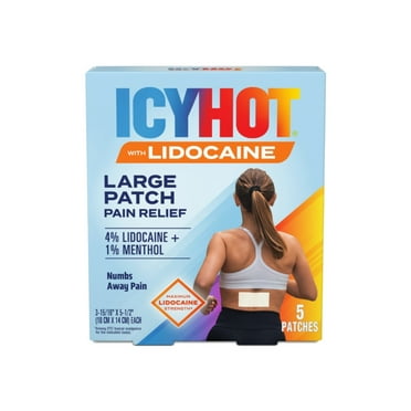 Icy Hot Max Strength Lidocaine Pain Relief Patch (5 Count) Penetrates for Fast, Targeted Relief