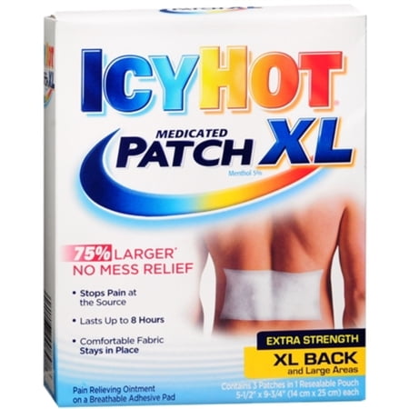 Icy Hot Medicated Patch Extra Strength, XL Back & Large Area, 3 ct, 6-Pack