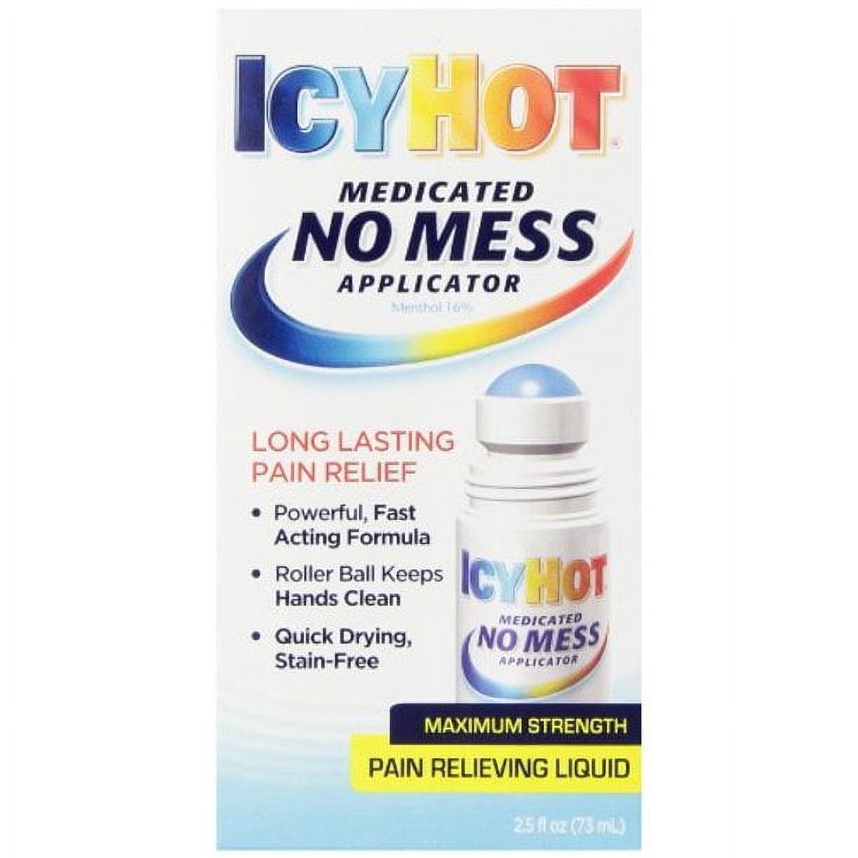 Icy Hot No Mess Applicator Maximum Strength Pain Relieving 2.5 fl oz