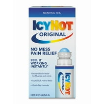 Icy Hot Original Medicated Topical Pain Reliever Liquid and Numbing Muscle Rub for Joint Pain Relief, Roll-On Cream, 16% Menthol, 2.5 fl oz