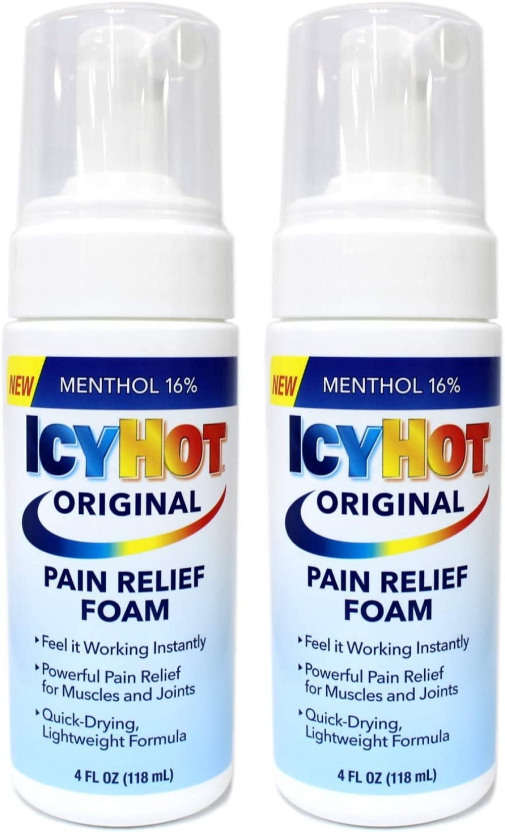 Icy Hot Original Pain Relief Foam 16 Menthol 4 FL OZ Pack of 2