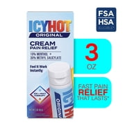 Icy Hot Original Pain Relief Cream, Fast-Acting Pain Relief With Menthol 10% and Methyl Salicylate 30%, Ice and Heat Contrast Therapy for Backaches, Joints, Muscle Strains and Arthritis, 3 oz