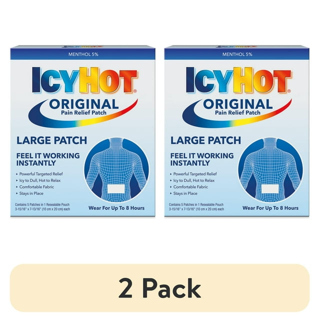 (2 pack) Icy Hot Original Topical Pain Reliever Patches, Numbing Cream