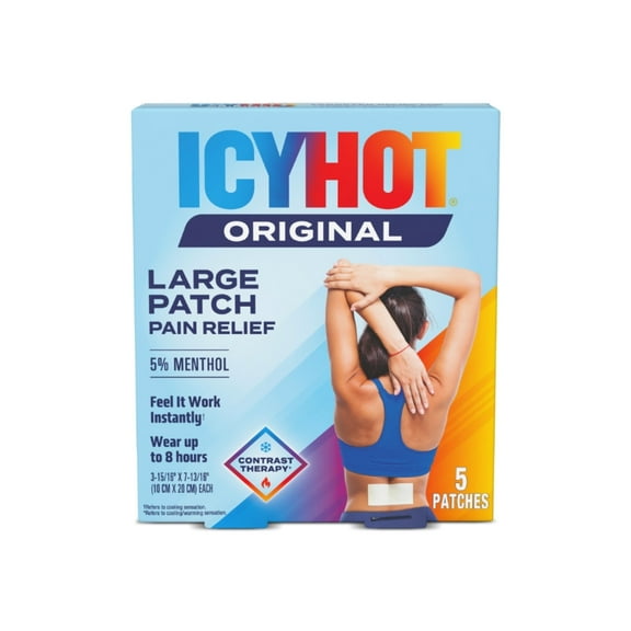 Icy Hot Original Large Pain Relief Patch (5 Count) for Back or Large Area
