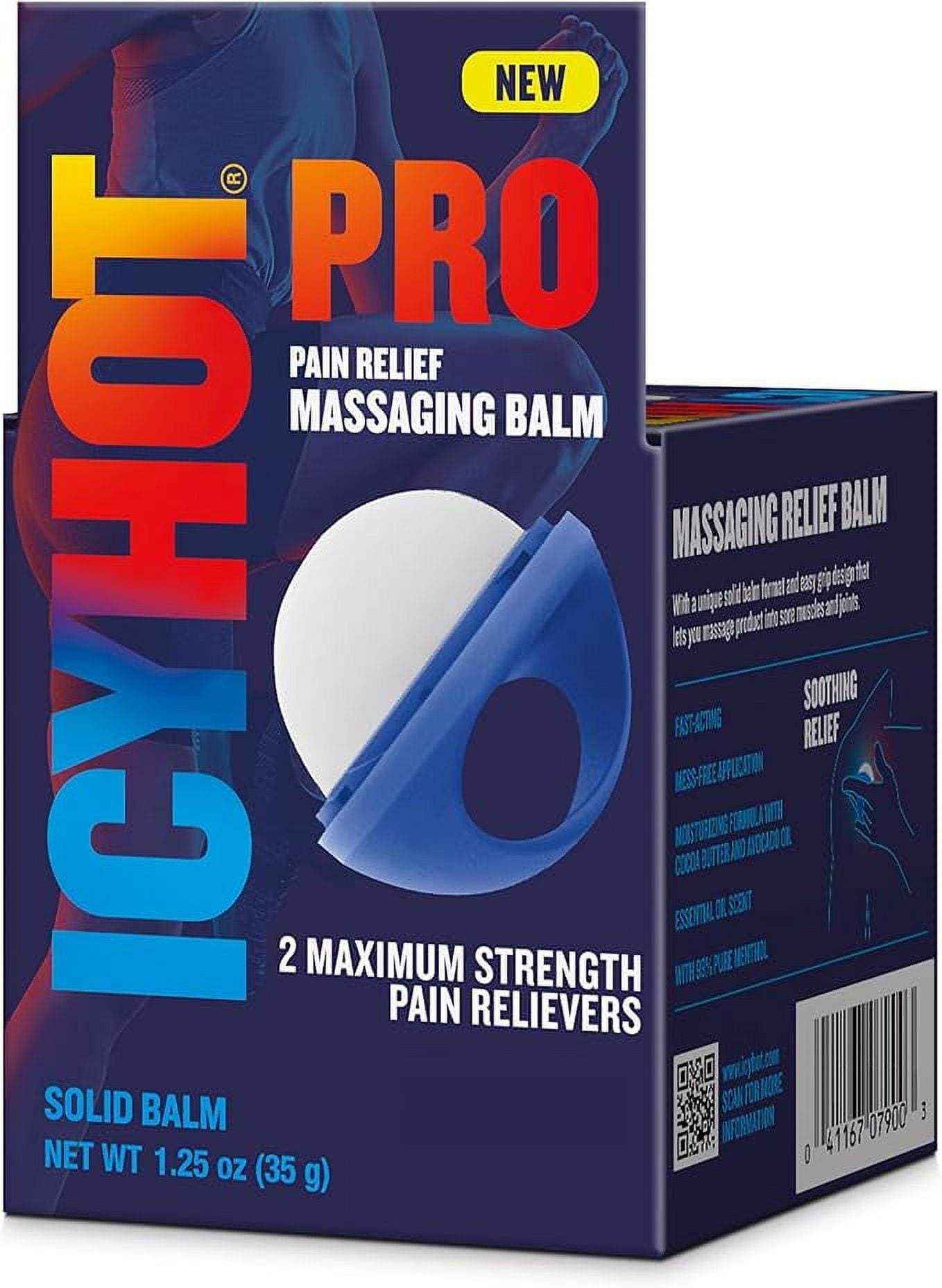 Icy Hot PRO Pain Relief Massaging Balm with Easy-Grip Applicator for ...