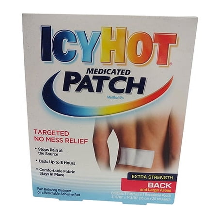 Icy Hot Patch Extra Strength, Back Pain Relief, Large Size - 5 Each, 2 Pack