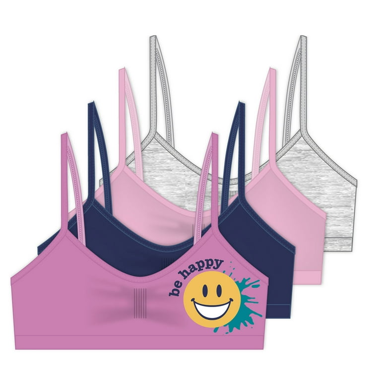 Icy Hot Teenage Girls Training Bra 4 Pack Stretch Crop Cami Bralette Size  Small 