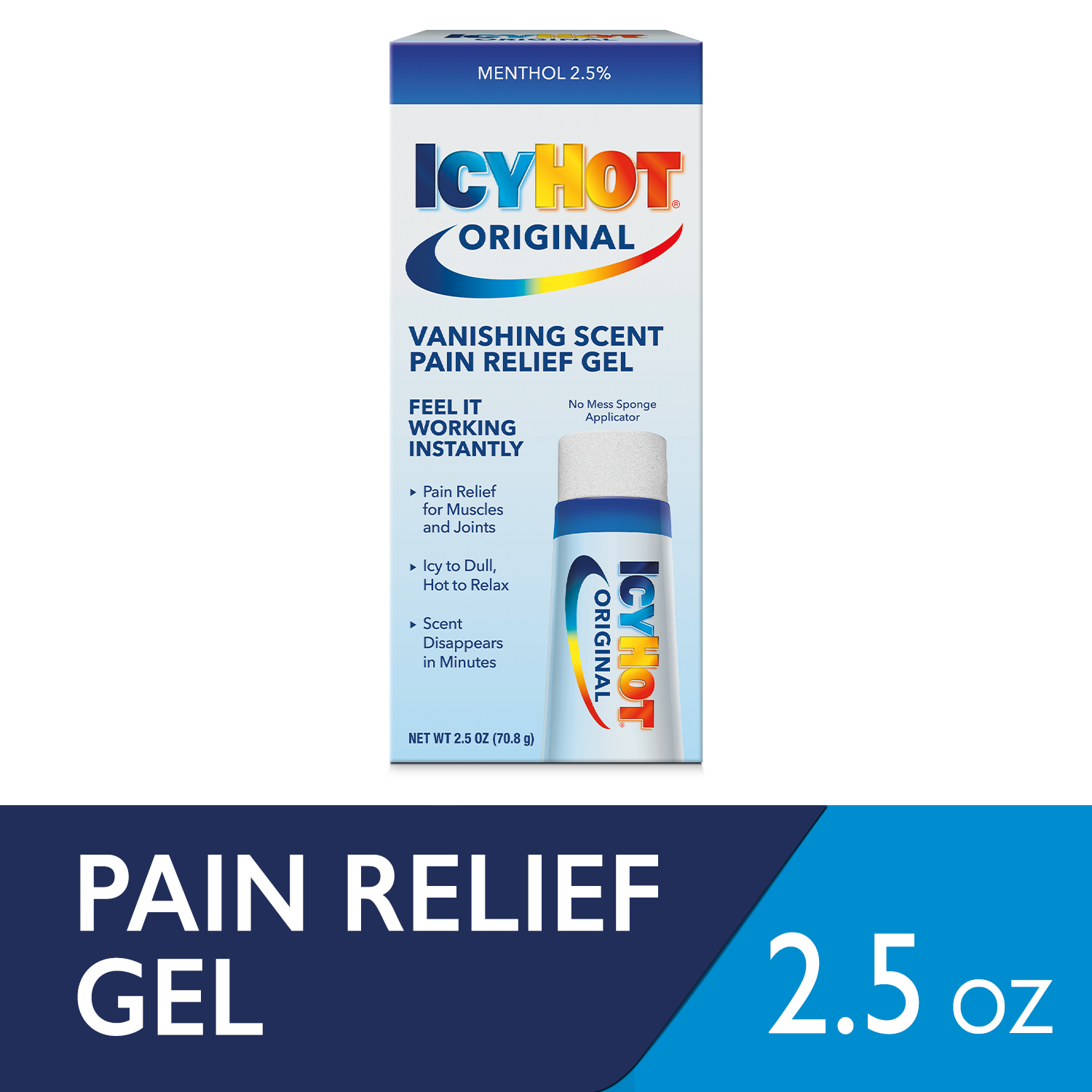 Icy Hot Vanishing Scent Pain Relief Gel With Menthol, 2.5 Ounces - image 1 of 9