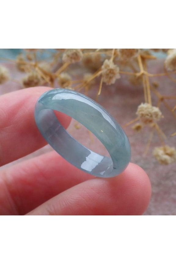 Icy Lavender Green Natural A JADE Jadeite Circle RING USA. 9.75 RING 679428 TN