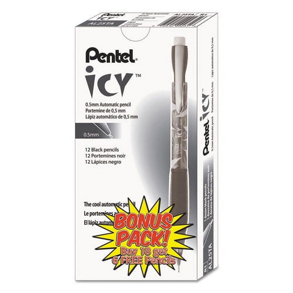 Icy Mechanical Pencil Value Pack, 0.5 mm, HB (#2), Black Lead, Translucent Ice/Black Barrel, 24/Pack Icy Mechanical Pencil Value Pack, 0.5 mm, HB (#2), Black Lead, Translucent Ice/Black Barrel, 24/Pack