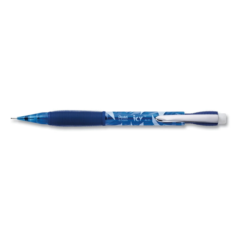 Icy Mechanical Pencil, 0.5 mm, HB (#2), Black Lead, Transparent Blue Barrel, Dozen Icy Mechanical Pencil, 0.5 mm, HB (#2), Black Lead, Transparent Blue Barrel, Dozen