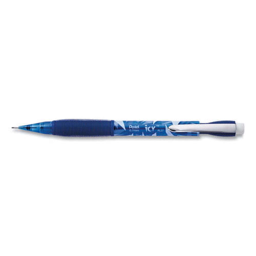 Icy Mechanical Pencil, 0.7 Mm, Hb (#2.5), Black Lead, Transparent Blue Barrel, Dozen | Bundle of 10 Dozen
