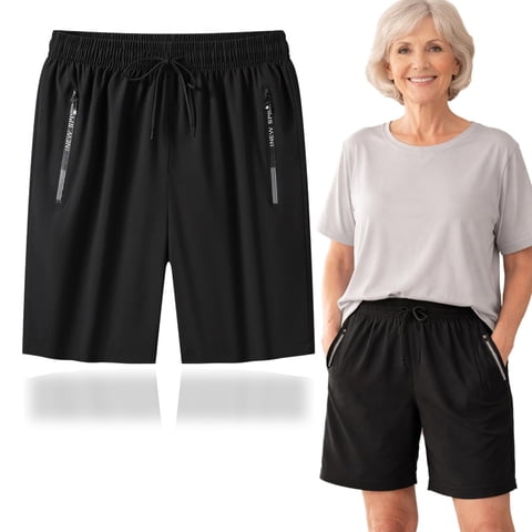 Icy Shorts for Senior Women over 50, Ice Silk Cooling Stretch Quick-Dry Shorts for Summer