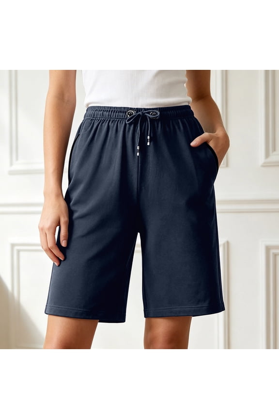 Icy Shorts for Women, 2026 New Unisex Ice Silk Stretch Quick-Dry Short, Casual Drawstring, Breathable(Blue,XL)