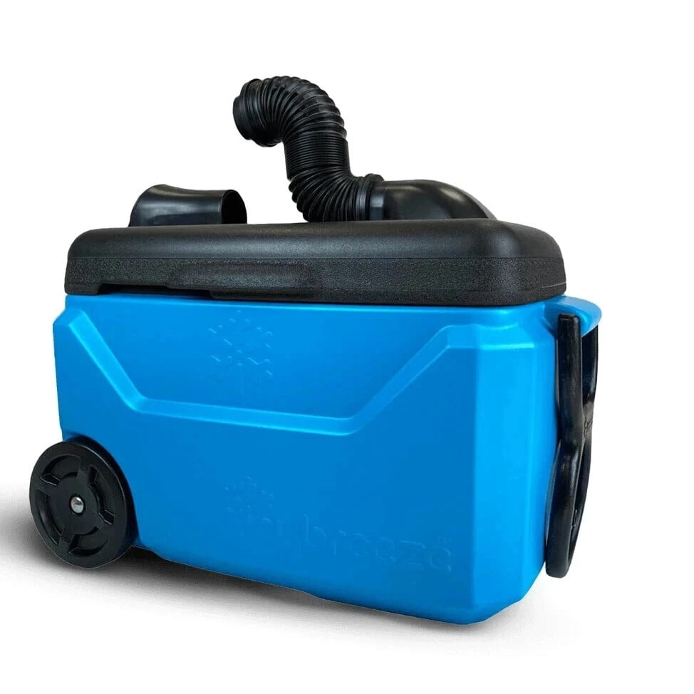 IcyBreeze Platinum Pro Portable Cooler / Air Conditioner AC Blue Black W/Battery and Extra Accessories