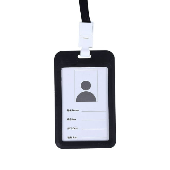 Id Badge Card Holder,Plastic Vertical Double Sided Name Card Badge Holder with Lanyard for School Business Office
