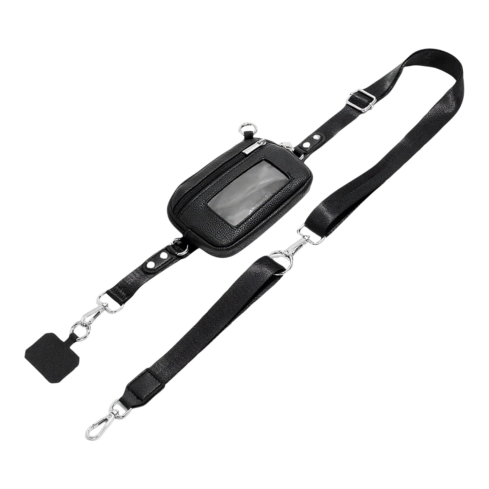 Id Badge Holder with Lanyard Adjustable Lanyard Id Badge Lanyard Detachable Black Storage Pouch with Card Slot for Id Cards Phones and Daily Use 1 Pack