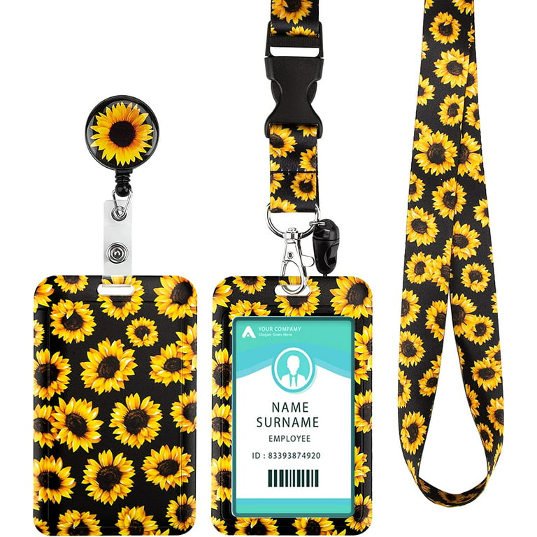 Id Badge Holder with Lanyard,Retractable Badge Card Holder with Retractable  Lanyards for Work,Nurse Teacher Lanyard Holder,Keychain for Women,  Student,Nurse,Sturdy Buckle for Key,Wallet 