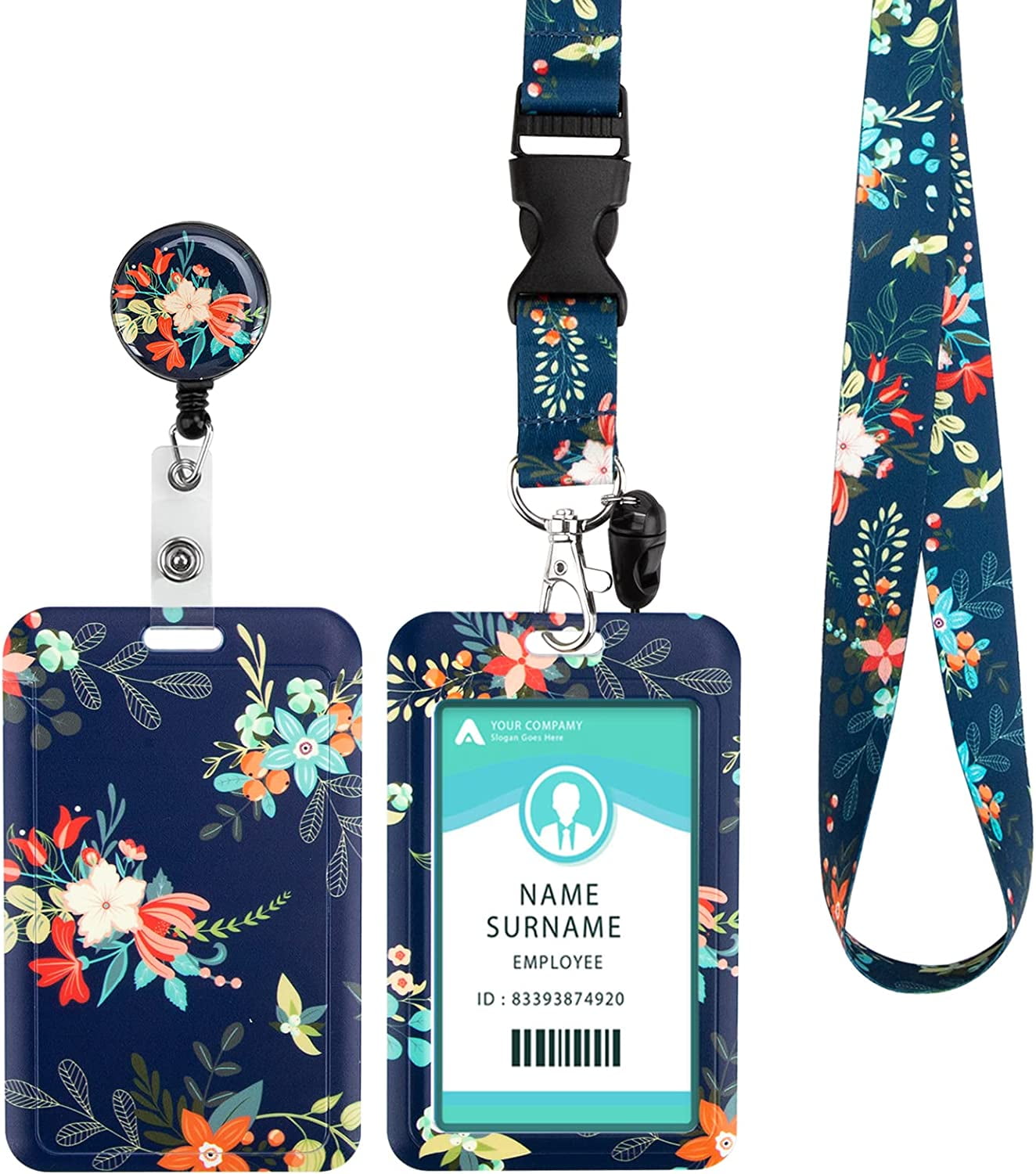Tie Dye Badge Holder With Lanyard & Retractable Reel – ID Card Holder For Nurses, Teachers, Office Staff - View #8