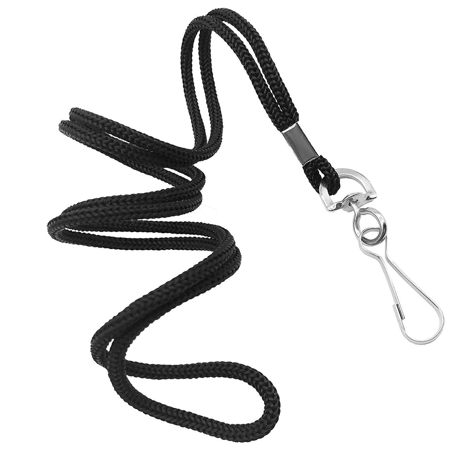 Id Black Lanyards Safety Badge Lanyard 36" With Swivel Hook 100 Pack