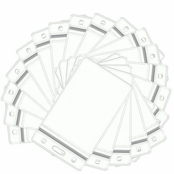 Id Card Holders Ecohintz Resealable Pvc Id Card Holders - Clear Vinyl Sleeves with Lanyard for Badges & Tickets, 20-Pack Reusable Waterproof Protectors for Events & Workplace, Pvc Badge Sleeves, C