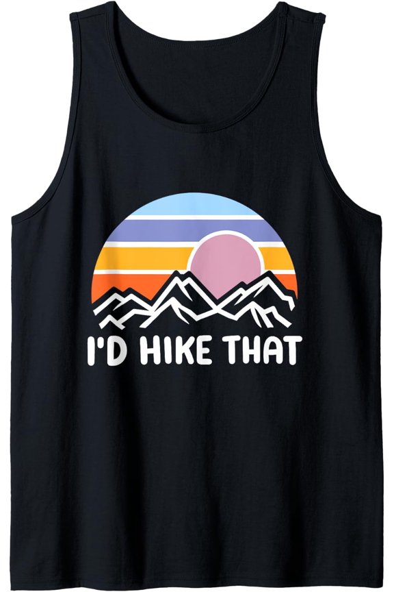 Id Hike That Retro Camper Sunrise Mountain Hiker Tank Top Size S-3XL