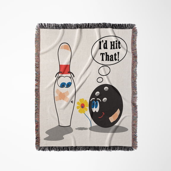 Id Hit That Bowling Ball Thinks To Pin Bowling Humor Sports Design, Woven Blanket