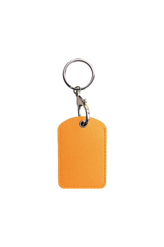 Id Holder Keychain, Pu Keychain With Yellow D-Shaped Key Ring, Rectangular Access Card Holder - Hangs Id Cards Key Cards Access Control Cards, Pu Material, Rectangle Design - For