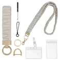 thumbnail image 1 of Id Holder Lanyard, Stretchy Retractable Badge Reel, 30+ Inch Extension, Anti-Loss Keychain, for Office Work School, Women Men Teacher Nurse Accessory, A Set of Pvc Card Holders for Neck Hanging, 1 of 9
