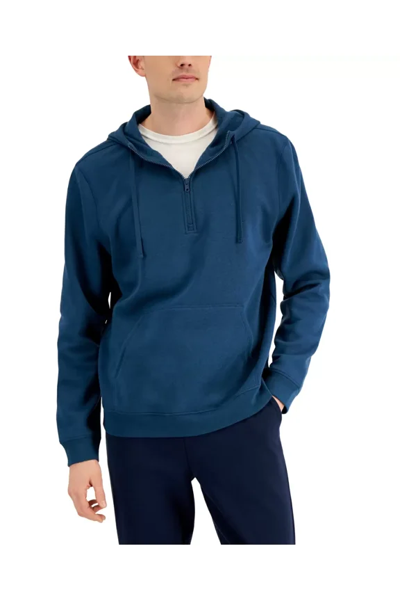 Id Ideology Mens 1/2-Zip Pullover Hoodie, Deep Charcoal, XXL