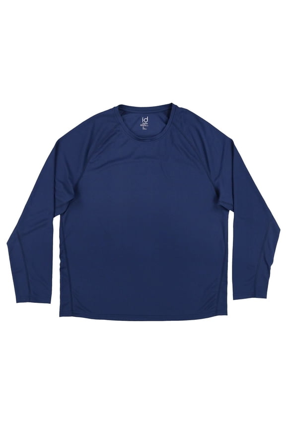 Mens Shirt Rapid Dry Moisture-Wicking Long Sleeve Crew Neck Navy Xl New