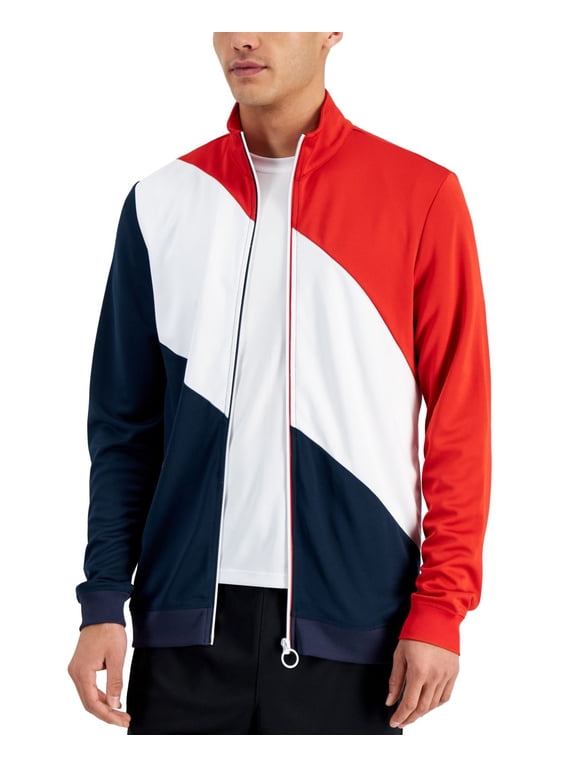 Id Ideology Mens Regular-Fit Colorblocked Track Jacket, Red, XXX-Large