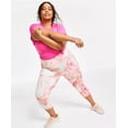 thumbnail image 1 of Id Ideology Plus Size Printed Cropped Leggings, Pink, 2X, 1 of 1