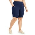 thumbnail image 1 of ID Ideology Women's Pull On Bicycle Shorts Blue Size 2X, 1 of 3
