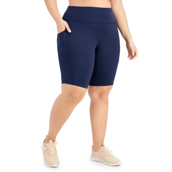 ID Ideology Women's Pull On Bicycle Shorts Blue Size 2X