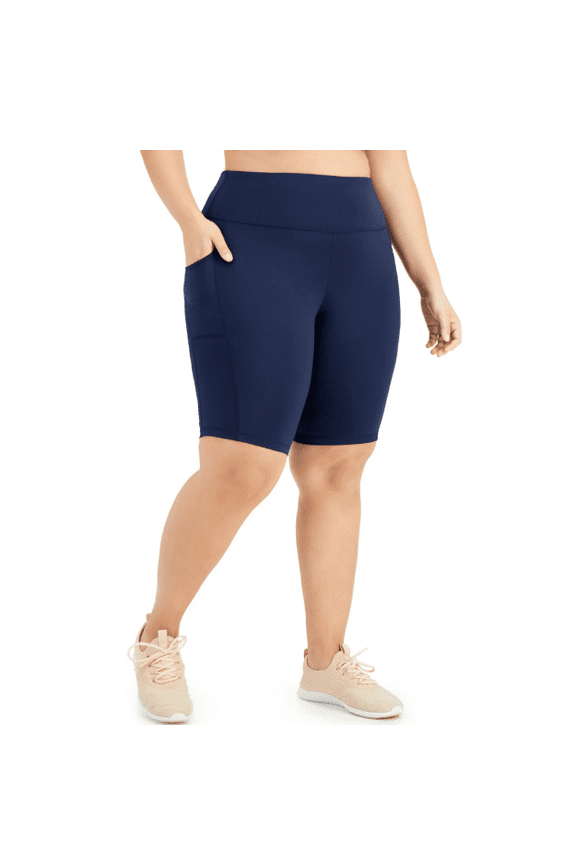 Id Ideology Plus Size Pull-On Bicycle Shorts, Navy, 2X
