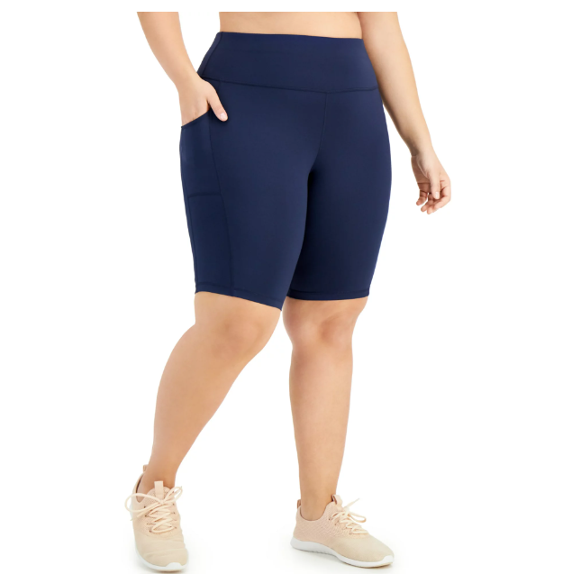 Id Ideology Plus Size Pull-On Bicycle Shorts, Navy, 2X