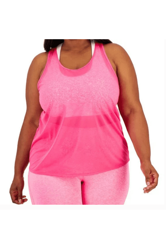 Womens Plus Fitness Sport Tank Top Pink 2X