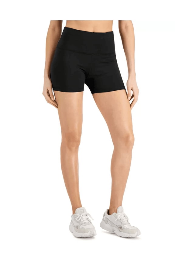 Id Ideology Women's 4" Compression Biker Shorts, Black, X-Large
