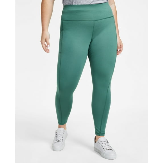 ID Ideology Womens Compression High Waist Side Pocket 7/8 Length Leggings Crushed Mint 1X