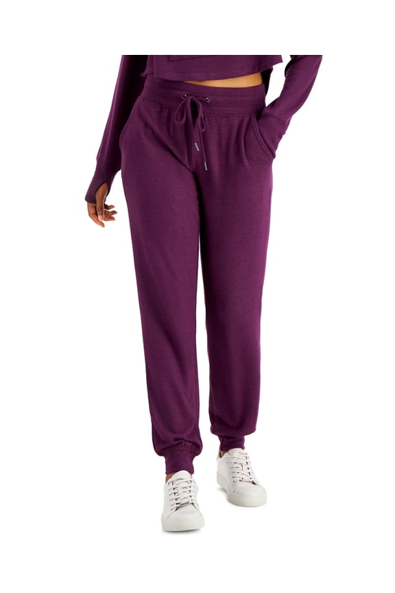 Id Ideology Women's Mushy Knit Joggers Purple Size XX-Large