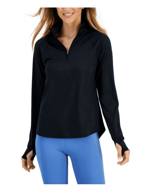 Id Ideology Women's Quarter-Zip Jacket, Black, Small
