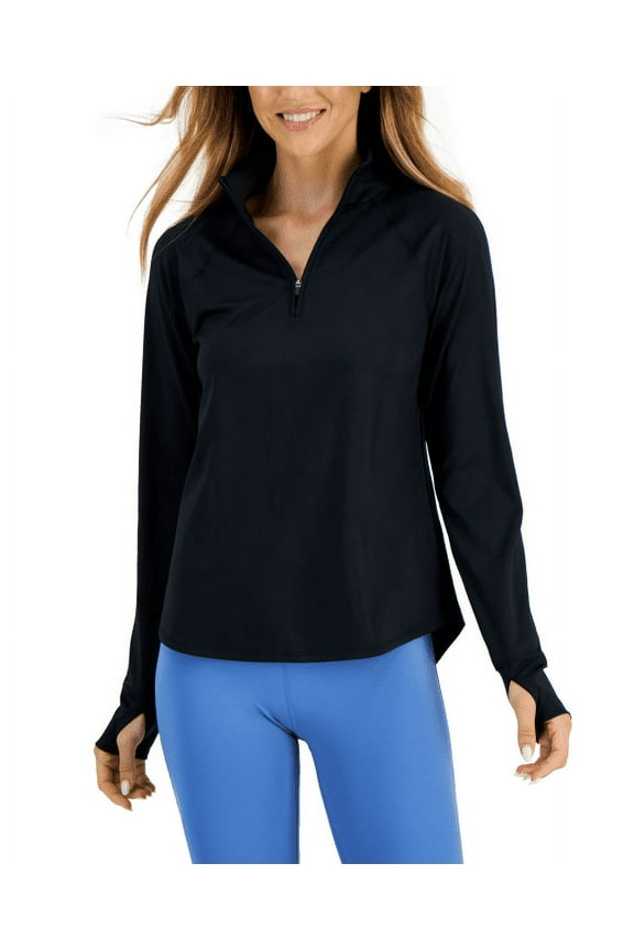 Id Ideology Women's Quarter-Zip Jacket, Black, Small